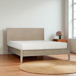 Solid Oak Wood Queen <b>Size</b> Platform <b>Bed</b> <b>Frame</b> Eco-Friendly <b>Wooden</b> <b>Bed</b> No-Tool Minimalist Style Furniture From Vietnam OEM/ODM - Product Image 1