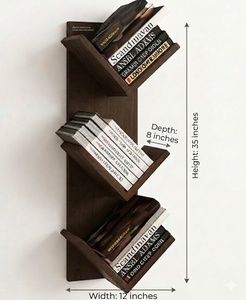 Modern Wood <b>Corner</b> Bookcase 6 Tier Space Saving <b>Shelf</b> Floor Standing Storage Rack for Living Room Home Office - Product Image 4