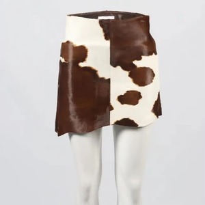 Minifalda de Cuero Hecha a Mano con Estilo Occidental, Minifalda de Cuero Vacuno para Mujer, Faldas con Estampado de Pelo de Vaca Natural - Product Image 2