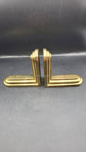 Solid Brass <b>Bookends</b> with Minimalist Look – Clean and Simple Book Support for Modern Spaces - Product Image 2
