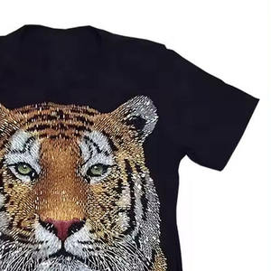 Camiseta de Algodón 100% con Estampado de Sublimación de Cara de Tigre para Hombre, Manga Corta, Diseño Casual, Transpirable y Cómoda - Product Image 3