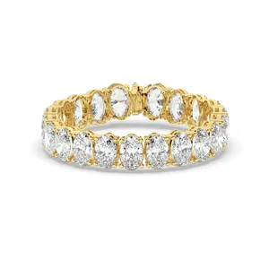 Pulsera de diamantes cultivados en laboratorio con corte ovalado en oro amarillo de 14k, 52 quilates - Product Image 1