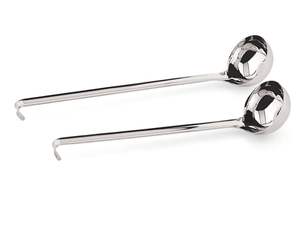 Louche à soupe profonde en acier inoxydable, manche long ergonomique avec crochet de suspension, louche d'hôtel - Product Image 2