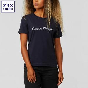 Camiseta de Manga Corta con Cuello Redondo para Mujer, Diseño Personalizado, Precio al por Mayor, 100% Algodón, Secado Rápido, Transpirable y Cómoda - Product Image 1