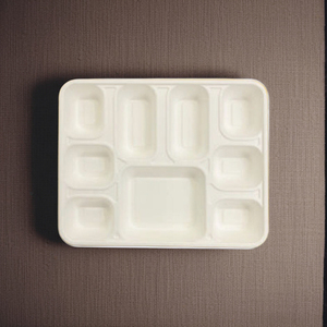Barquettes à déjeuner écologiques en bagasse de papier biodégradable à 9 compartiments, durables, gravables, compatibles lave-vaisselle, sans BPA - Product Image 1