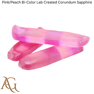 Bolas de corindón sintético bicolor rosa/melocotón cultivadas en laboratorio, gema simulada de fusión por llama, lapidaria de corte. - Product Image 6