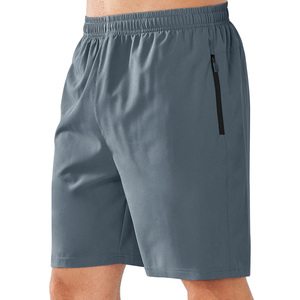 Men's Gray Solid Quick Dry Bermuda Shorts <b>Elastic</b> Waist Pockets Casual Workout Running Shorts - Product Image 4