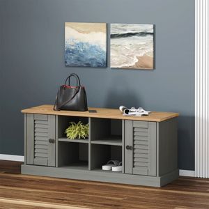 Scarpiera "x 13.8" x 17.7 "panca scarpe in legno massello 41.7 legno grigio VIGO - Product Image 1