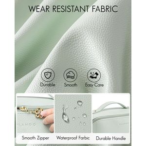 Borsa per il Trucco in Pelle PU di Grande Capacità, Impermeabile, Portatile, con Apertura Piatta, per Organizzare Cosmetici e Articoli da Toeletta per Donne - Product Image 3