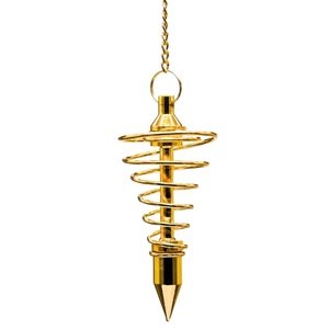 Péndulo Espiral Dorado en Forma de Vórtice para Feng Shui, Sanación Energética y Adivinación, Arte Ecológico, Venta al Por Mayor - Product Image 2