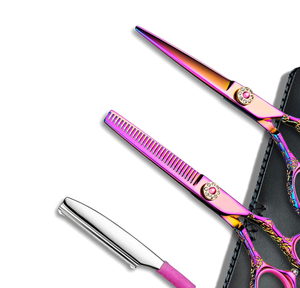 Hair Cutting Shears Kits Rounded Tips Hair <b>Scissors</b> Professional Hairdressing Haircut Kit for Salon Barber <b>Child</b> Baby Usage - Product Image 5