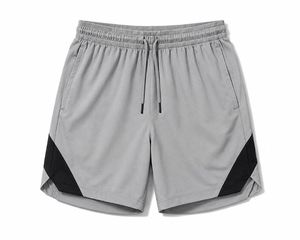 Shorts de sport pour hommes, panneaux latéraux blancs, fermeture à cordon, séchage rapide, respirant, tissu polyester, logo avant, fermetures éclair, décontracté, sport - Product Image 2