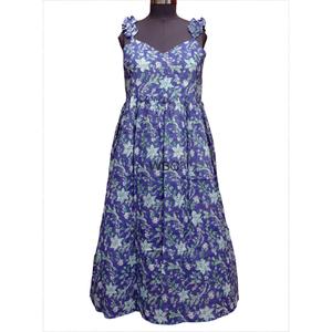 Handblock Printed Eco-Friendly Sweet Women's <b>Maxi</b> <b>Dress</b> Casual Strap Natural Waist Woven Cotton Sleeveless <b>with</b> <b>Pockets</b> Washable - Product Image 1