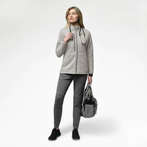 Chaquetas Médicas Elásticas y Elegantes al por Mayor, Uniformes Médicos de Tela Suave para Mujer, Cuello Redondo, Manga Larga - Product Image 6