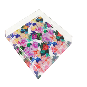 Plateau de rangement rectangulaire en acrylique, plateau en acrylique le plus vendu pour les fêtes d'anniversaire et de Noël, plateau de service pour chocolats et bonbons - Product Image 3