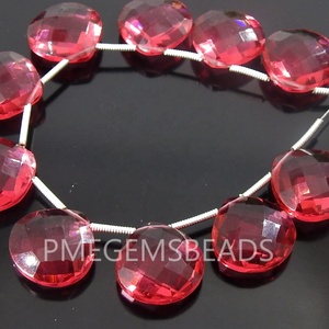 Cuentas de Cuarzo Rosa Rodolita en Forma de Corazón Facetado de Cristal Hidrográfico de 14x14mm, Par de Cuentas Sueltas para Fabricación de Joyería DIY - Product Image 2