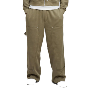 Ensemble de survêtement en molleton de coton personnalisé pour homme, sweat à capuche zippé oversize et pantalon de jogging, nouveau design streetwear, 2 pièces - Product Image 4