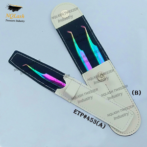 Pince à cils Diamond Grip & Plain Handle, qualité durable, revêtement arc-en-ciel, courbée, volume, pointe à 45 degrés - Product Image 3