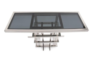 Modern Hotel-Style Metal <b>Console</b> <b>Table</b> with Storage Rectangular Design Decorative Geometric <b>Legs</b> for Entryway - Product Image 4