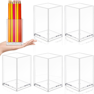 Porte-marqueurs acrylique multifonctionnel, organisateur de bureau pour le rangement de fournitures de bureau, porte-crayons en acrylique - Product Image 5