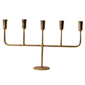 Candelabro Elegante de Color Dorado para Mesa, Portavelas Cónicas Hecho a Mano, Portavelas de Metal para Bodas, Fiestas, Centro de Mesa - Product Image 1