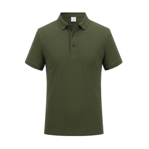 Polo brodé avec logo, polo uni, polo de golf à manches courtes, polo en tissu tissé - Product Image 3