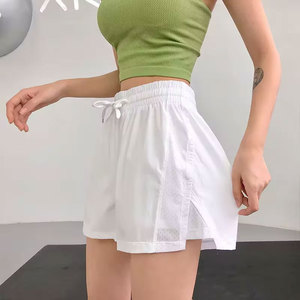 Women's Casual Sporty High Waist Canvas Knitted Shorts Floral Print Quick Dry Drawcord Closure Cotton Blend Loose Fit <b>Athletic</b> - Product Image 5
