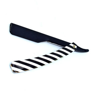 Navaja de barbero de hoja recta con mango plegable, desechable, para cortar y afeitar la barba, con soporte. - Product Image 5