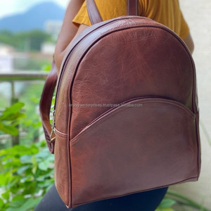 Nouveau sac à dos en cuir de vachette véritable fait à la main pour hommes et femmes sac de voyage 100% sac à dos Vintage en cuir pleine fleur pur - Product Image 5