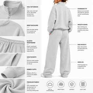 Stylish Women Winter Hooded Tracksuit Solid Breathable Soft 100% Cotton Fabric Regular Fit <b>Lightweight</b> Drawstring Side Pockets - Product Image 5