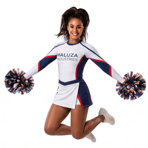 Conjuntos de Uniformes de Porristas con Brillo Metálico, Ropa de Actuación con Brillo Elegante, Colores Personalizados para Equipos, Spandex/Poliéster, Front National - Product Image 4