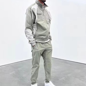 Chaqueta y Pantalón con Cierre, 100% Algodón, Corte Ajustado, Resistente, con Logotipo Personalizado, Hombros Caídos, Chaqueta Deportiva Cortavientos para Hombre - Product Image 2