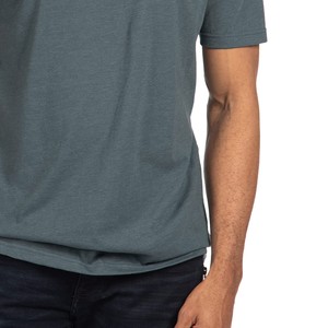 Camiseta de Algodón a Rayas con Cuello Redondo para Hombre, Talla Grande, Logotipo Personalizado en la Parte Delantera, Impresión Serigráfica Ecológica, Manga Corta Informal - Product Image 2