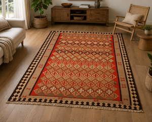 Handmade Kilim Rug Traditional Style Handmade <b>Wool</b> Carpet Artisan <b>Crafted</b> Vintage Home Decor Area Rug - Product Image 3