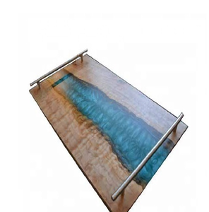 Plateau de service en bois et métal pour restaurant de mariage, plusieurs choix, plateau de service alimentaire en bois, vente chaude, prix abordable - Product Image 5