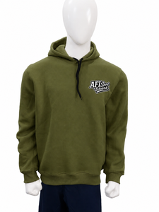 เสื้อสเวตเชิ้ตมีฮู้ดสีเขียวมะกอกสำหรับทุกเพศของ AFI Sport Wears ทรงปกติ ผ้าฝ้ายฟลีซ แห้งเร็ว สตรีทแวร์ ลำลอง เสื้อผ้าฤดูหนาว - Product Image 1