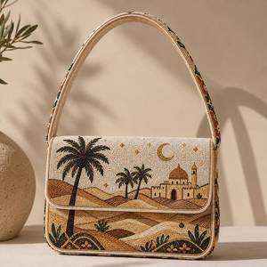 Bolso de Hombro Vintage con Bordado de Cuentas de Arrecife de Coral, Cierre Magnético Artesanal, Bolso de Lujo con Cuentas, Bolso de Moda - Product Image 5