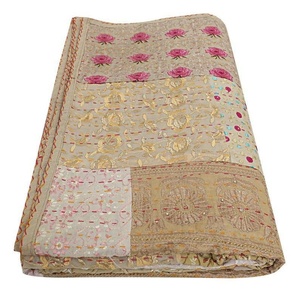 <strong>Indian</strong> Cotton Vintage Patchwork Bohemian <strong>Throw</strong> Blanket Bedspread Kantha Quilt Bedding <strong>Bed</strong> Cover Gudri