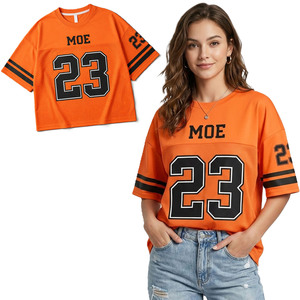 Maillot de football américain Y2K surdimensionné pour femme, coupe carrée, personnalisé, en maille, style streetwear, respirant, pour le jour du match - Product Image 1