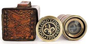 Télescope de poche antique en laiton de style pirate avec étui en cuir, lunette nautique vintage pour marin - Product Image 5