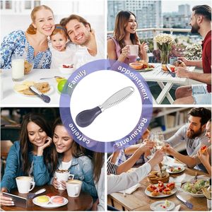 Coltello Spalmatore di Burro 3-in-1 in Acciaio Inox con Manico in Legno, Utensile da Cucina per Tagliare e Servire il Burro - Product Image 3