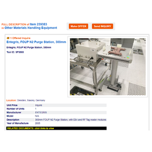 Lam Research FOUP ที่ไม่รู้จัก N2ล้างสถานี-อุปกรณ์เซมิคอนดักเตอร์มรดกระดับโลกที่น่าเชื่อถือและชิ้นส่วนที่ - Product Image 2
