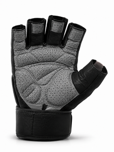 Gants de fitness en cuir unisexe avec logo personnalisé, demi-doigts, antidérapants, respirants, pour la musculation, la gym, la musculation, protection des mains - Product Image 3