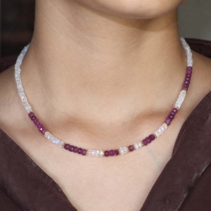 Dual Gemstone Face Beads <b>Necklace</b> Gemstone Face Bead <b>Necklace</b> for Women Elegant Dual Gemstone Face <b>Necklace</b> Handmade Gemstone - Product Image 3