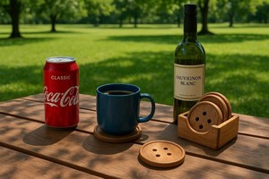Personalized Walnut Wood Coasters for Glasses Mugs Round Round Wooden <b>Cup</b> <b>Mat</b> Durable Tea Coffee <b>Cup</b> Pad Placemats Accessories - Product Image 2