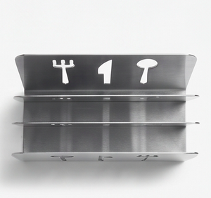 Porte-serviettes moderne en métal avec découpes pour cuillères, couteaux et fourchettes, idéal pour la cuisine, la salle à manger et les restaurants - Product Image 3