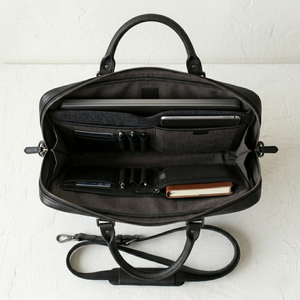 Wholesale 16 Inch Leather <b>Laptop</b> Messenger Bag Zipper Business Office Executive Briefcase OEM Custom Logo Manufacturer - Product Image 3