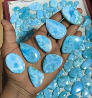 Trimurti Gems AAA+ Qualité Supérieure Larimar Naturel Lisse Formes Mixtes Cabochons Feu Bleu 20-70mm Lot Pierres Précieuses Libres Perles Artisanales
