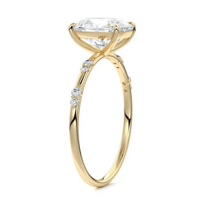 Anillo de compromiso y boda con diamante solitario de corte cojín cultivado en laboratorio, certificado IGI, en oro de 10K, 14K, 18K y plata 925, 935. - Product Image 4