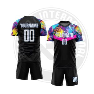 Ensemble d'uniformes de football de qualité supérieure, respirant et à séchage rapide, maillot et short pour les équipes, entraînements et matchs, hommes et femmes - Product Image 1